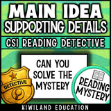 Main idea supporting key details reading activity for centers and early finishers, The Midnight Gardener