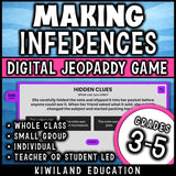 Whole-class making inferences reading game show with built-in scoreboard