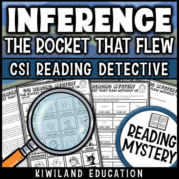 Making inferences worksheets with suspect elimination reading detective activity, grades 3-5