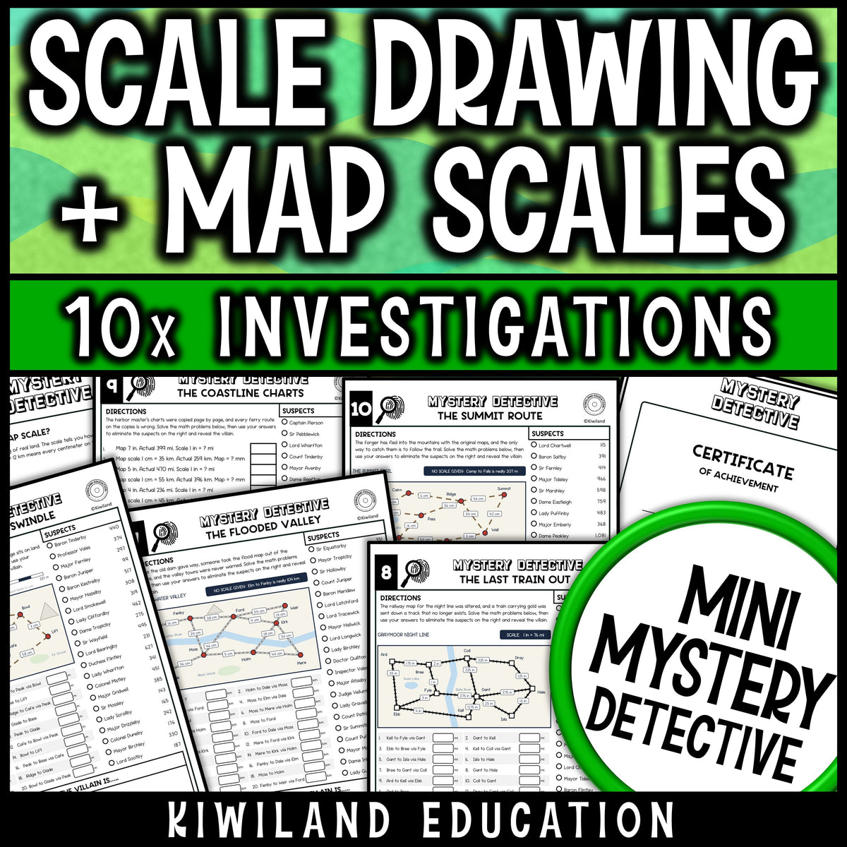 Map scale scale bar practice middle school math centers