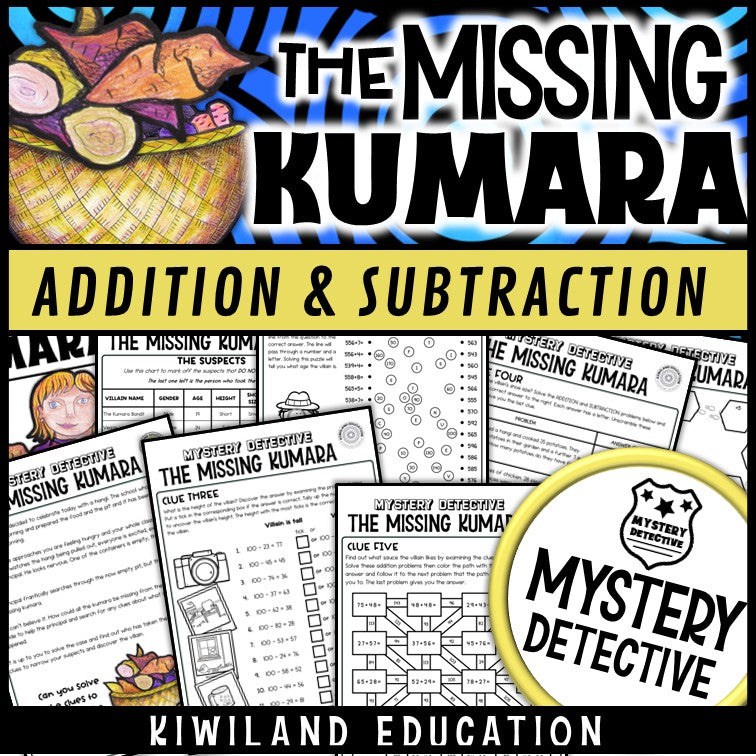 Matariki hangi missing kumara addition subtraction mystery detective nz