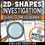 Measuring 2D shapes and counting squares CSI mystery printable
