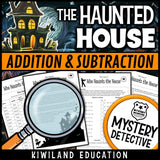 Mental addition subtraction clue pages haunted house worksheets