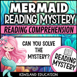 No-prep mermaids fiction reading comprehension worksheet with answer key
