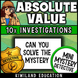 Middle school absolute value mystery detective no prep printable morning work