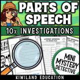 Middle school grammar activities printable with teacher instructions and a reference page, ready for bell ringers, ELA centers and early finishers