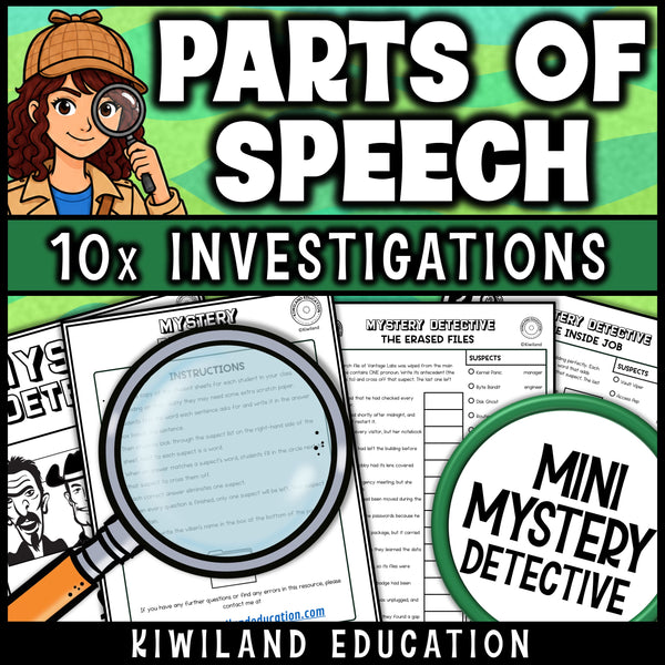 Middle school grammar activities printable with teacher instructions and a reference page, ready for bell ringers, ELA centers and early finishers