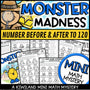Missing numbers to 120 before and after math mystery worksheets cover