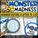 Missing numbers to 120 math mystery worksheet sample page