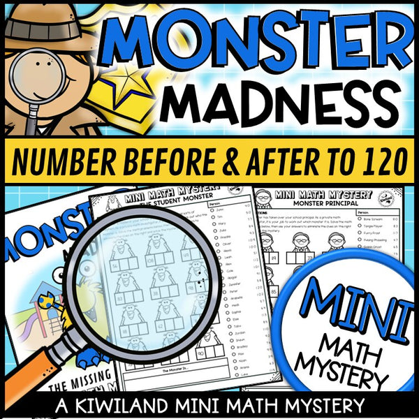 Missing numbers to 120 math mystery worksheet sample page
