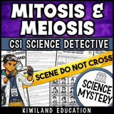 Mitosis and Meiosis Science Mystery cover for Grades 7–10 cell division