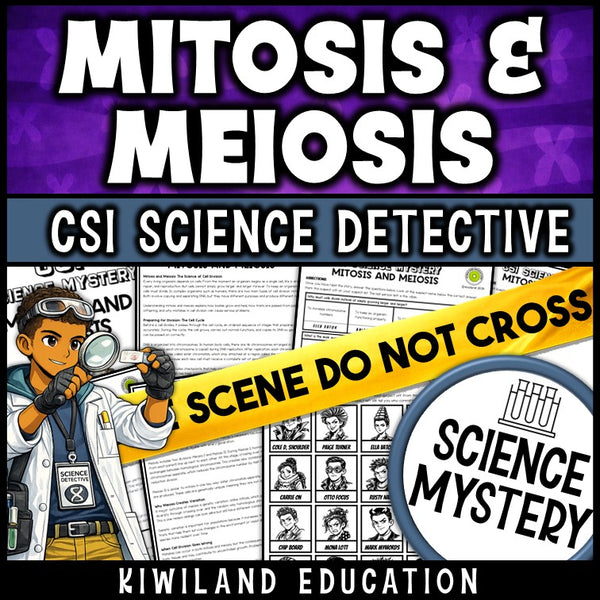 Mitosis and Meiosis Science Mystery cover for Grades 7–10 cell division
