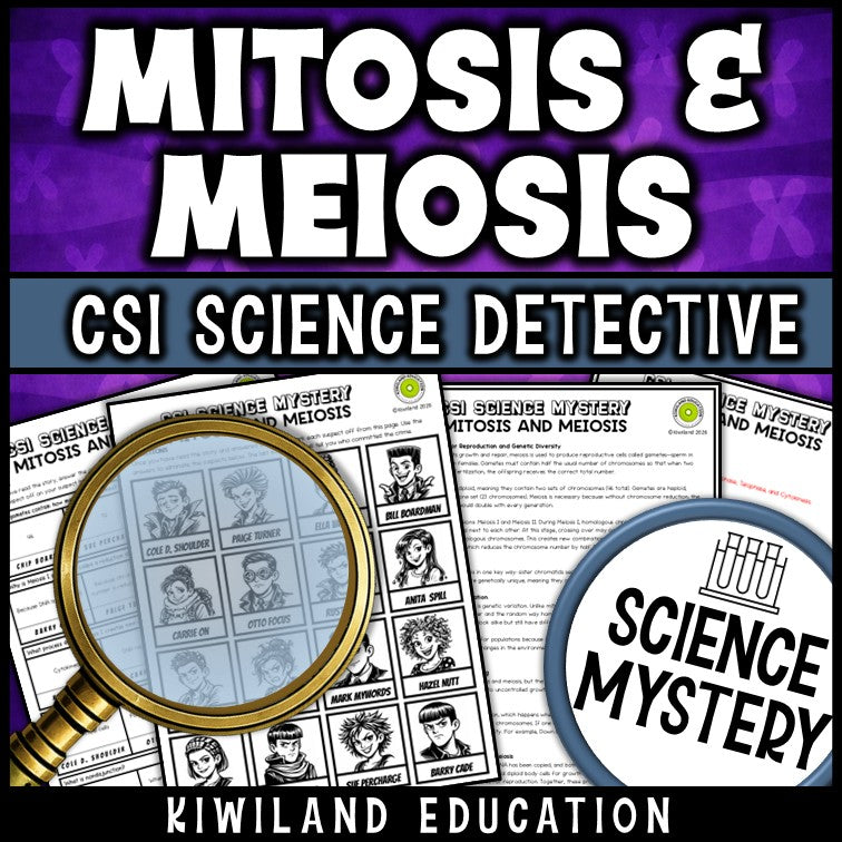 Cell division science mystery suspect line-up and answer key