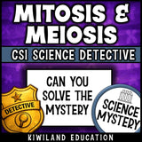 Mitosis and Meiosis no-prep biology reading mystery for Grades 7–10