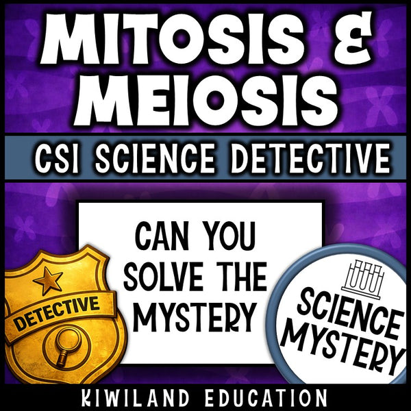 Mitosis and Meiosis no-prep biology reading mystery for Grades 7–10