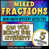 Can you solve the mystery, mixed numbers and fractions printable math activity