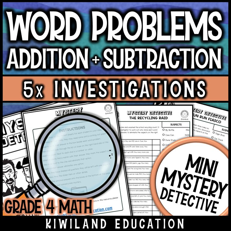 Multi-digit addition subtraction word problems grade 4 no-prep printable
