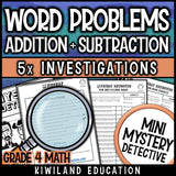 Multi-digit addition subtraction word problems grade 4 no-prep printable