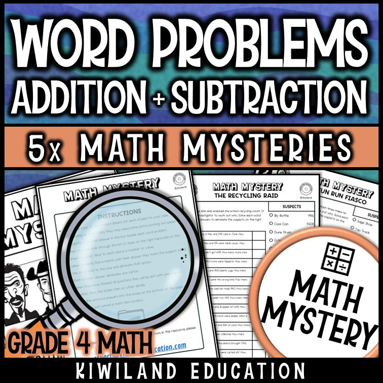 Multi-digit addition and subtraction word problems grade 4 no-prep printable