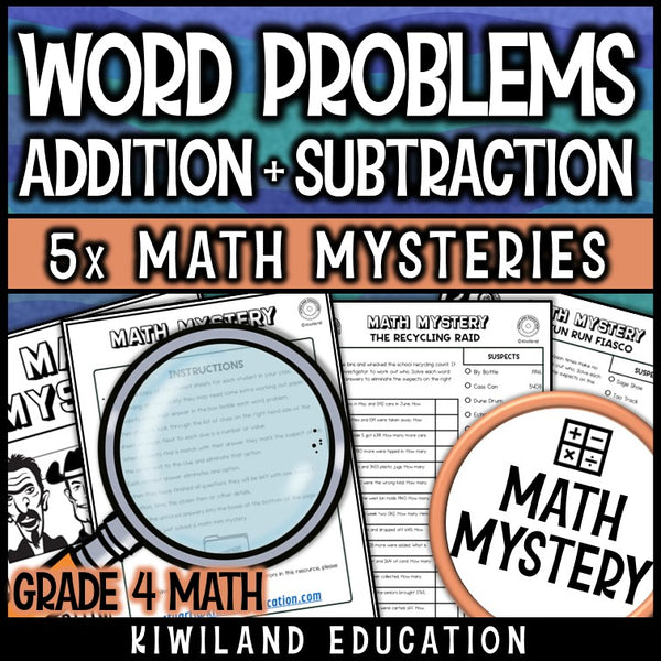 Multi-digit addition and subtraction word problems grade 4 no-prep printable
