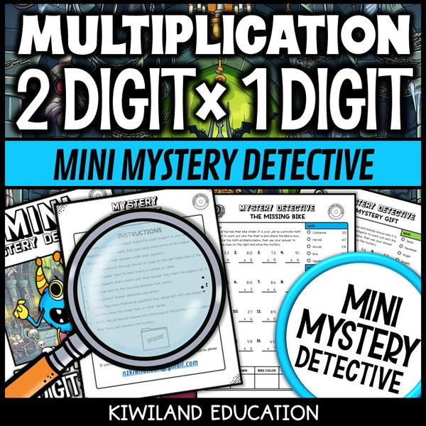 Multi-digit multiplication detective cases for 4th grade