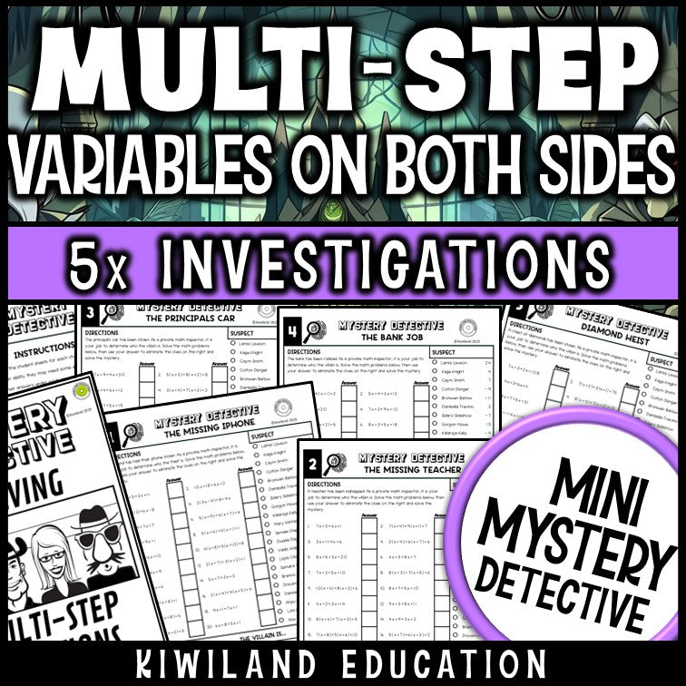 Multi step equations variables on both sides worksheets