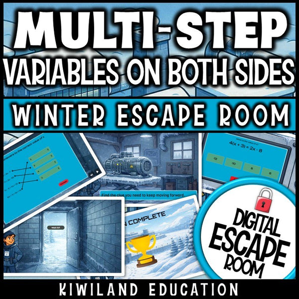 No-prep multi-step equations review game with self-checking code locks