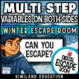 Digital algebra escape room teaching equations with variables on both sides