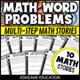 Multi-step math word problems worksheets for 3rd, 4th and 5th grade - no-prep printable real-world story problems all operations