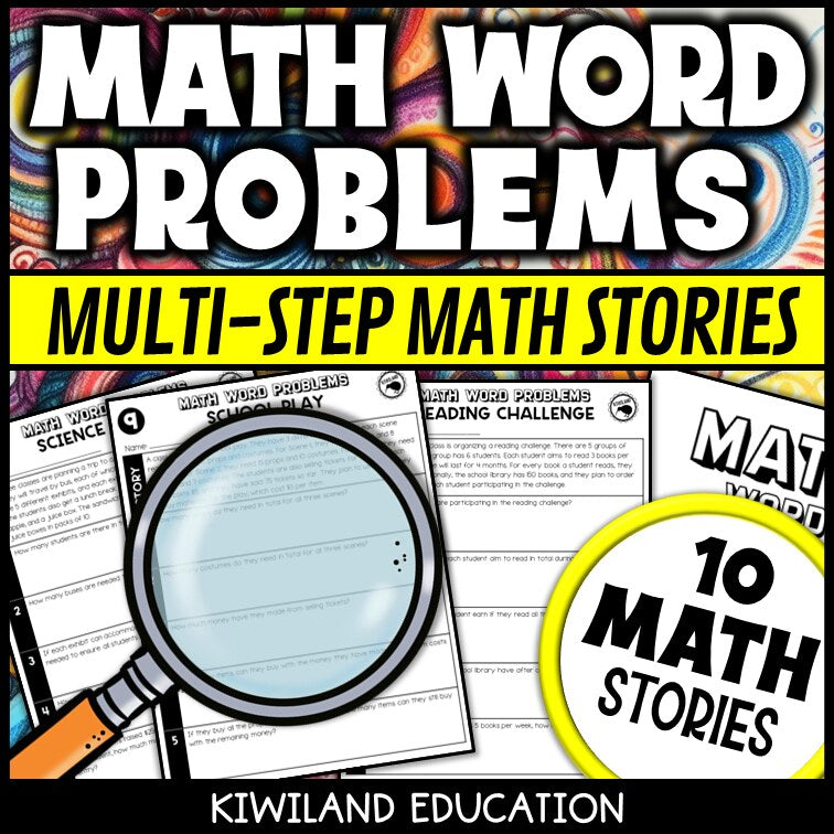 No-prep printable multi-step math word problems with answer keys for homework, morning work and test prep grades 3-5
