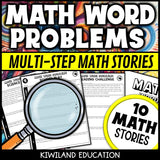 No-prep printable multi-step math word problems with answer keys for homework, morning work and test prep grades 3-5