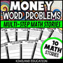 Multi-step money word problems worksheets for 3rd, 4th and 5th grade - no-prep printable financial literacy story problems