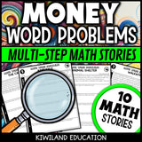 Money word problems profit and loss worksheets all operations - printable financial literacy math centers activity grades 3-5