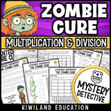 Multiplication and division facts worksheets mystery detective zombie cure 12x12