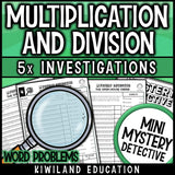 Multiplication and division word problems 5th grade math centers early finishers