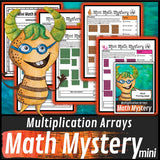 Teacher suspect-elimination page for the multiplication arrays monster mystery