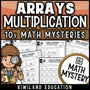 Multiplication arrays worksheets for 2nd and 3rd grade, equal groups math mystery pack