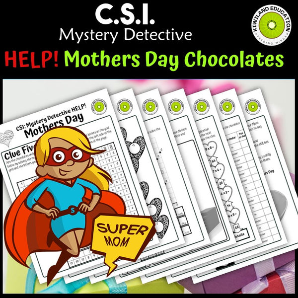 Multiplication division and mapping clue pages mothers day detective