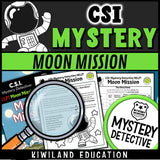 Multiplication division clue puzzle pages space moon mission mystery detective
