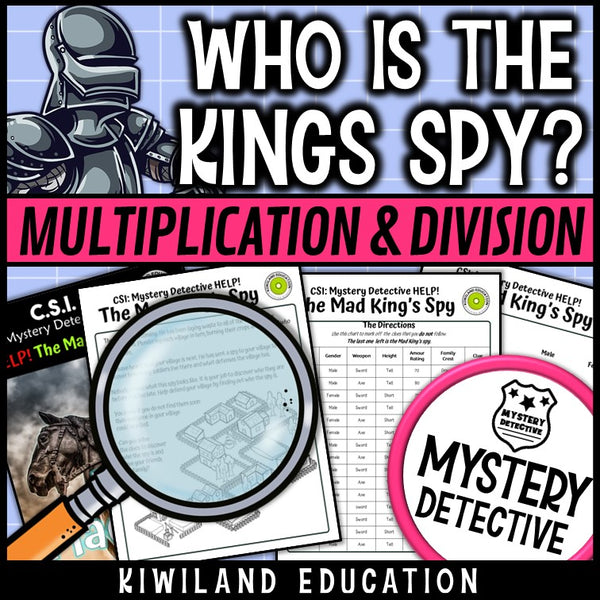 Multiplication division fact fluency clue pages mad kings spy