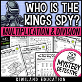 Multiplication division mystery detective grades 4-6 mad kings spy