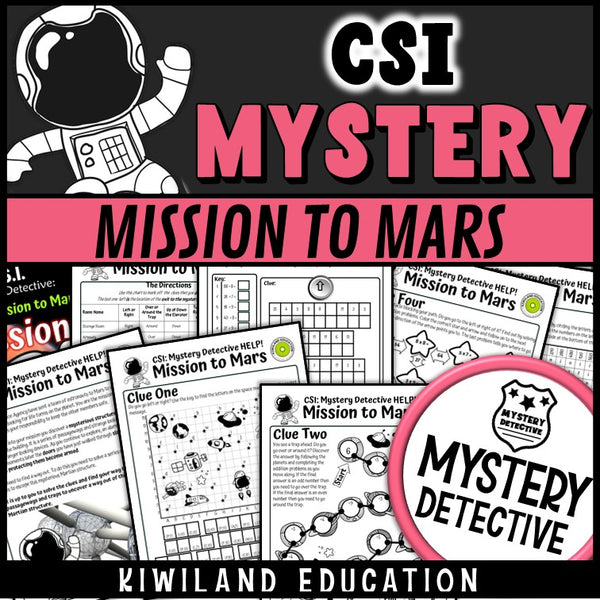 Multiplication division mystery detective mission to mars grades 3-5