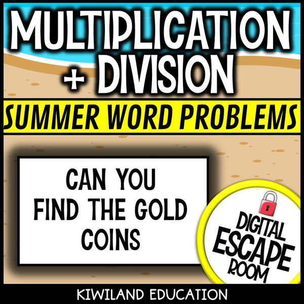 Multiplication and division word problems digital escape room – Grades 3–4