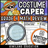 Multiplication long division fractions 4th grade math spiral review Halloween
