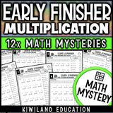 Multiplication practice for grades 3 to 6, early finisher activities, no prep printable