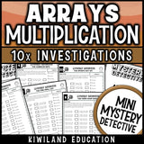 Multiplication word problems 3rd grade arrays equal groups detective activity