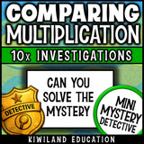 Can you solve the mystery? Dinosaur theme multiplicative comparisons activity for early finishers and 4th grade review