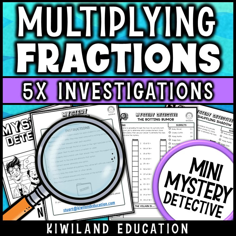 Multiply a fraction by a whole number activity grades 4-6
