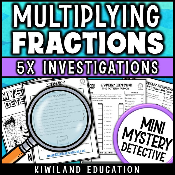 Multiply a fraction by a whole number activity grades 4-6