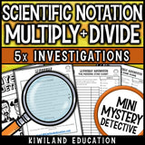 Multiplying and dividing scientific notation worksheets printable no prep activity